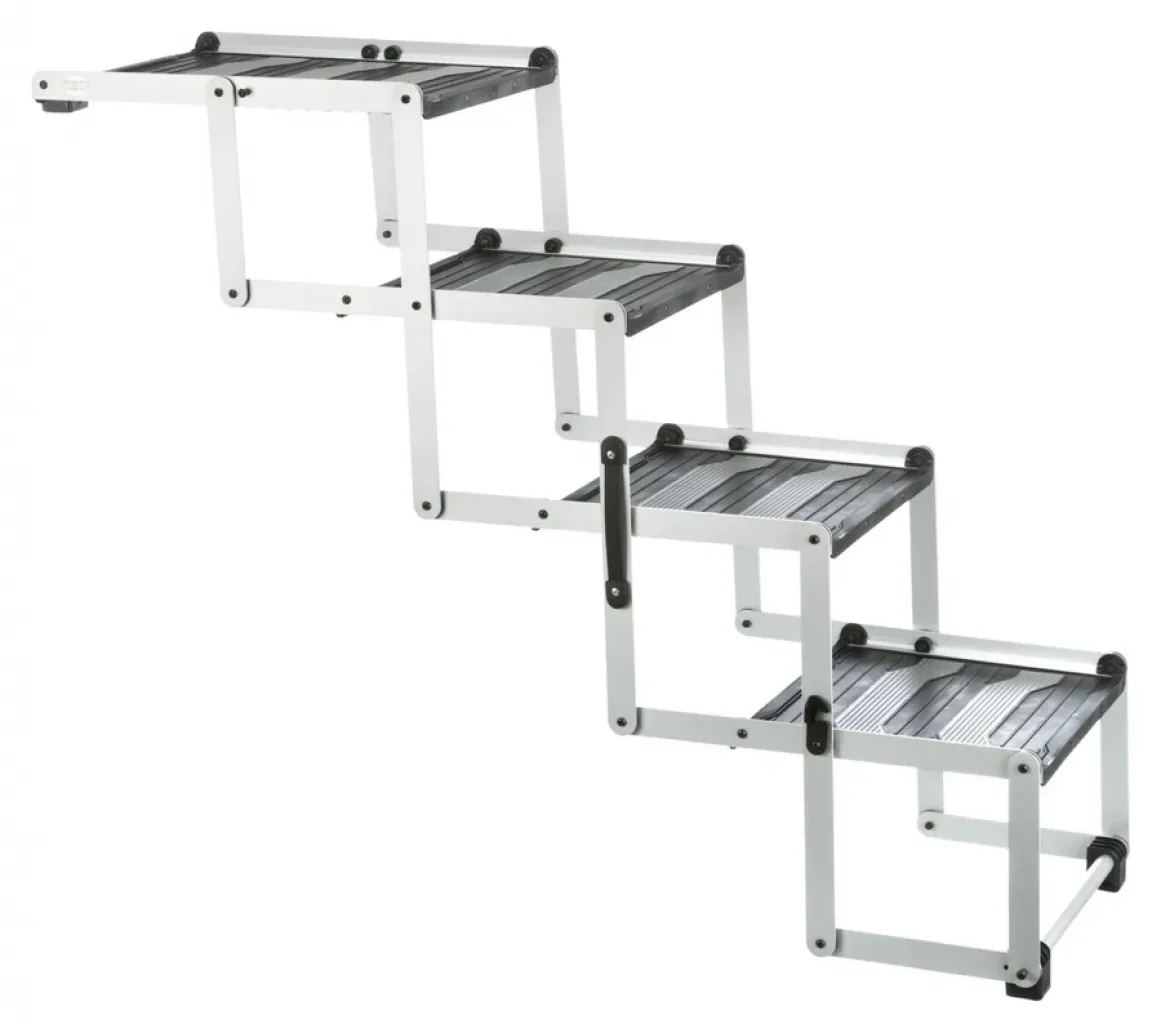 4-stufige Falt-Treppe, Aluminium/TPR